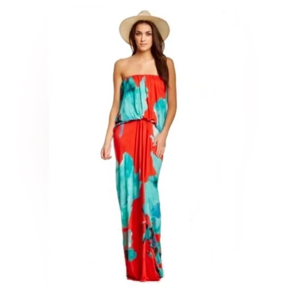 Young Fabulous & Broke Strapless Large Flower Maxi M